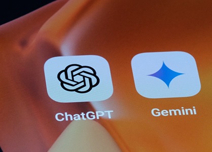 Google Gemini, OpenAI ChatGPT and Microsoft Copilot app icons. Assorted AI mobile apps